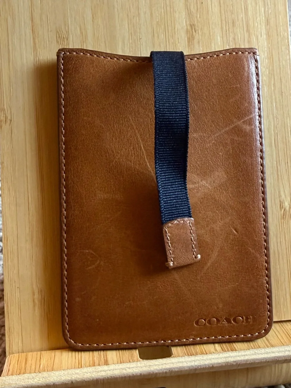 Coach leather card